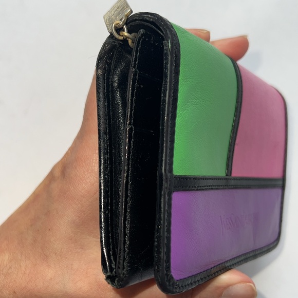 Yves Saint Laurent ULTRA RARE 1960s Homage to Piet Mondrian Leather Wallet - Picture 4 of 17